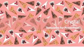  Presentation with pies - Amazing PPT theme having berries isolated over pink backdrop and a  colored foreground