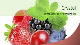  Presentation with mix berries and candy - Amazing theme having berries mix with mint isolated backdrop and a mint green colored foreground