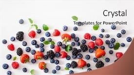  Presentation with blackberry - Audience pleasing theme consisting of berries over white background blueberry backdrop and a white colored foreground