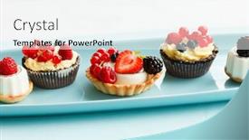  Presentation with berries - Slide deck consisting of berries-tart background and a sky blue colored foreground