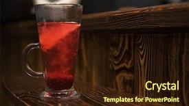  Presentation with berries - Slide deck enhanced with berries tea on wooden background background and a wine colored foreground