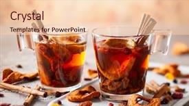  Presentation with traditional drink - Beautiful PPT layouts featuring berries traditional drink for christmas backdrop and a lemonade colored foreground