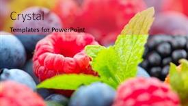  Presentation with healthy eating - PPT theme with berries-various-colorful-berries-background background and a red colored foreground