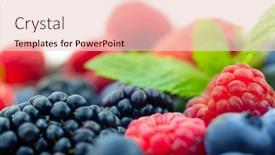  Presentation with berries - Audience pleasing PPT layouts consisting of berries-various-colorful-berries-background backdrop and a lemonade colored foreground