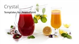  Presentation with orange juice - Colorful slide deck enhanced with berry-and-lemon-summer-drink backdrop and a white colored foreground