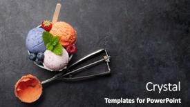  Presentation with ice cream sundae - Theme consisting of berry-and-vanilla-ice-cream background and a dark gray colored foreground