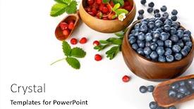  Presentation with wild flower - PPT layouts enhanced with berry-blueberry-and-wild-strawberry background and a white colored foreground