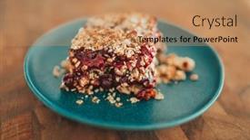  Presentation with crisp - Slide set with berry-crumble-raspberry-crisp-homemade background and a coral colored foreground