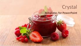  Presentation with fruit jam - Slides having berry-fruit-jam-in-jar background and a lemonade colored foreground