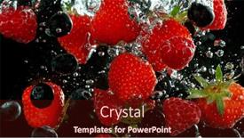  Presentation with fruit - Presentation theme consisting of berry-fruit-pieces-falling-down background and a  colored foreground