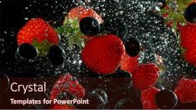  Presentation with fruit - PPT layouts with berry-fruit-pieces-falling-down background and a  colored foreground