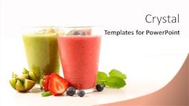  Presentation with kiwi fruit - Slide deck with berry-fruit-smoothie-and-kiwi background and a white colored foreground
