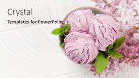  Presentation with ice cream sundae - Presentation theme enhanced with berry-ice-cream-sundae background and a  colored foreground