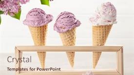  Presentation with ice cream sundae - Presentation with berry-ice-cream-sundae background and a lemonade colored foreground