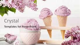  Presentation with ice cream sundae - Presentation design with berry-ice-cream-sundae background and a lemonade colored foreground