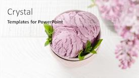  Presentation with ice cream sundae - Presentation theme consisting of berry-ice-cream-sundae background and a white colored foreground