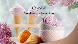  Presentation with ice cream sundae - PPT theme enhanced with berry-ice-cream-sundae background and a light gray colored foreground