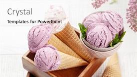  Presentation with ice cream sundae - Presentation theme featuring berry-ice-cream-sundae background and a white colored foreground