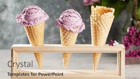  Presentation with ice cream sundae - PPT layouts consisting of berry-ice-cream-sundae background and a lemonade colored foreground