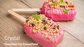  Presentation with chocolate ice cream - Presentation with berry-ice-cream-with-chocolate background and a coral colored foreground