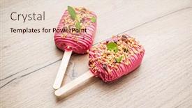  Presentation with chocolate ice cream - PPT theme enhanced with berry-ice-cream-with-chocolate background and a lemonade colored foreground