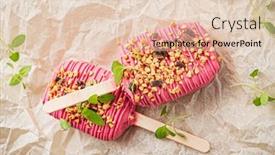  Presentation with chocolate ice cream - Amazing slide set having berry-ice-cream-with-chocolate backdrop and a lemonade colored foreground