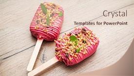  Presentation with chocolate ice cream - Presentation theme with berry-ice-cream-with-chocolate background and a  colored foreground