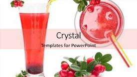  Presentation with cranberry juice - Theme having berry juice and cowberry background and a coral colored foreground