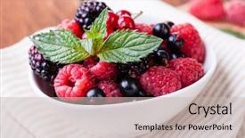  Presentation with coffe berry - Slide deck having berry on a white background background and a  colored foreground