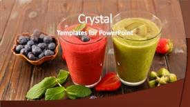  Presentation with smoothie - Colorful presentation design enhanced with berry smoothie and kiwi smoothie backdrop and a coral colored foreground