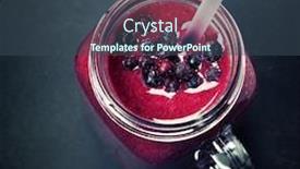  Presentation with rustic healthy - PPT theme enhanced with berry smoothie on rustic background - healthy eating detox or diet concept background and a ocean colored foreground