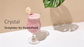  Presentation with banana palm - Amazing slide set having berry-smoothie-with-banana backdrop and a lemonade colored foreground