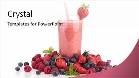  Presentation with smoothie - Slide deck featuring berry smoothie background and a  colored foreground
