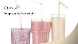 Presentation with smoothies - Beautiful theme featuring berry smoothies isolated on white background backdrop and a white colored foreground