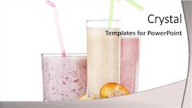 Presentation with smoothies - Colorful slides enhanced with berry smoothies isolated on white backdrop and a white colored foreground