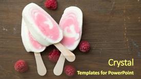  Presentation with yogurt - Amazing slide deck having berry sorbet and yogurt popsicle backdrop and a tawny brown colored foreground
