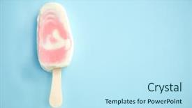  Presentation with yogurt - Slide set enhanced with berry sorbet and yogurt popsicle background and a sky blue colored foreground