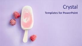  Presentation with coffe berry - Slide deck consisting of berry sorbet and yogurt popsicle background and a sky blue colored foreground