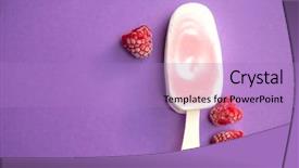  Presentation with yogurt - Beautiful presentation theme featuring berry sorbet and yogurt popsicle backdrop and a light blue colored foreground