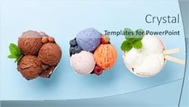  Presentation with chocolate ice cream - Presentation theme with berry-vanilla-and-chocolate-ice background and a sky blue colored foreground