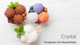  Presentation with chocolate ice cream - Audience pleasing slide deck consisting of berry-vanilla-and-chocolate-ice backdrop and a white colored foreground