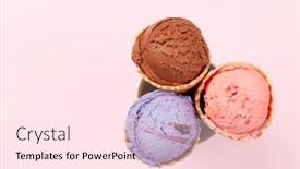  Presentation with ice cream sundae - PPT theme with berry-vanilla-and-chocolate-ice background and a pink colored foreground