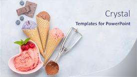  Presentation with vanilla - Beautiful slides featuring berry-vanilla-and-chocolate-ice backdrop and a sky blue colored foreground