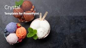  Presentation with chocolate ice cream - Amazing PPT layouts having berry-vanilla-and-chocolate-ice backdrop and a gray colored foreground