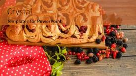  Presentation with tea cake - Amazing presentation design having berry-yeast-dough-pie backdrop and a gold colored foreground