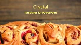 Presentation with tea cake - Slide set with berry-yeast-dough-pie background and a tawny brown colored foreground