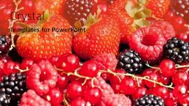  Presentation with currant - Slide set having berrys - strawberry currant blackberry raspberry background and a red colored foreground