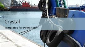  Presentation with tug boat - Amazing presentation theme having berthed tug boat with tires backdrop and a light blue colored foreground