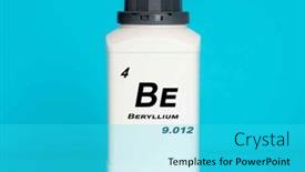  Presentation with chemical plastic - Presentation theme enhanced with beryllium-be-chemical-element background and a cyan colored foreground
