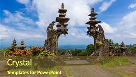  Presentation with bali temple - Presentation consisting of besakih temple - bali island indonesia background and a tawny brown colored foreground
